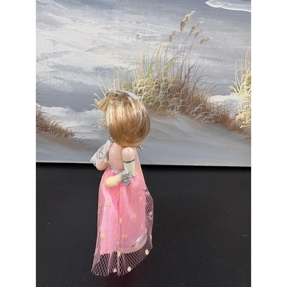Pink Ballerina Nutcracker Wooden Christmas Ornament Blonde Hair 6 Inch